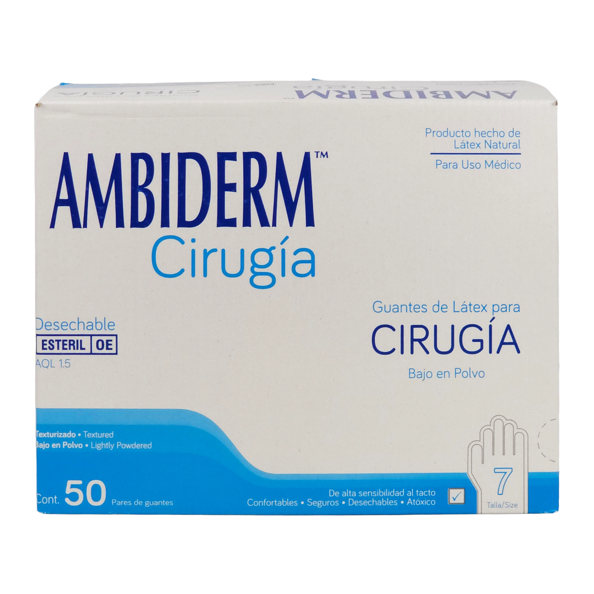 Guante látex estéril para cirugía No. 7