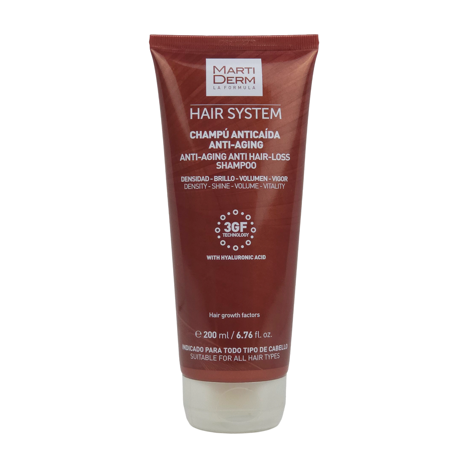 Martiderm hair system 3gf, champú anticaída  anti-aging 200 ml