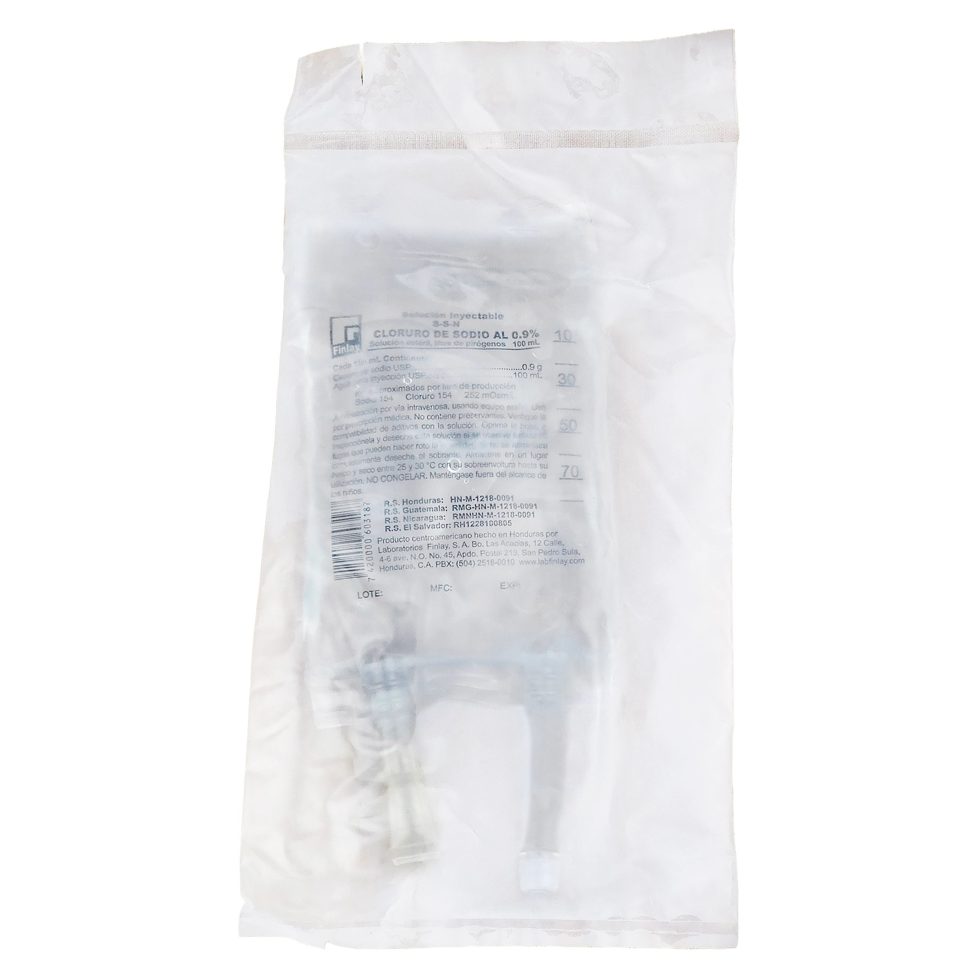 Solución salina cloruro sodio 0.9% finlay
